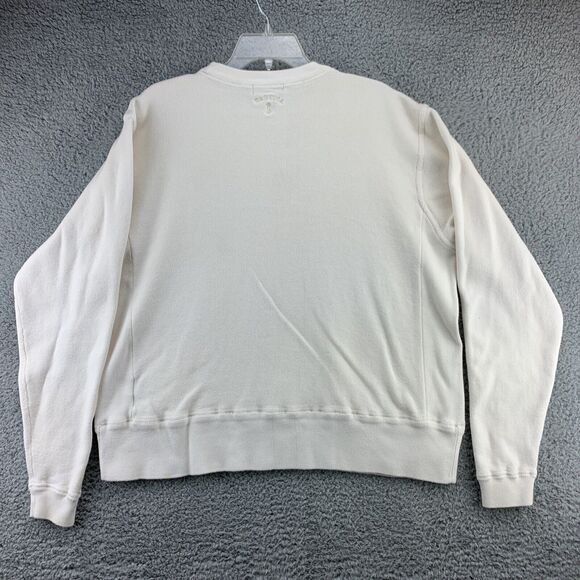 Nautica Mens Sweater Size XXL Ivory Heavyweight Spellout Embroidered Banded Hem - Picture 2 of 12